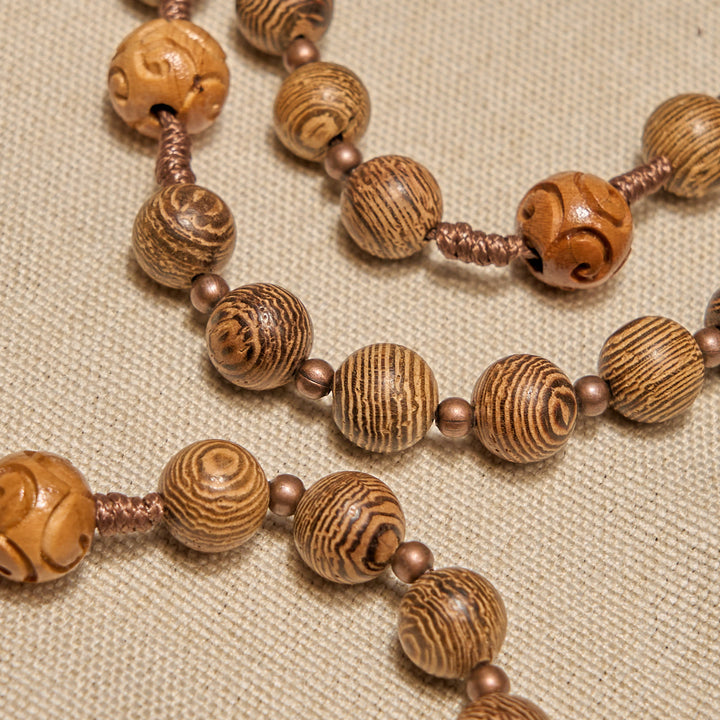 Christianartworkshop FOI PRIÉE : Chapelet divin en bois d'olivier avec médaille de saint Benoît et crucifix - image 8