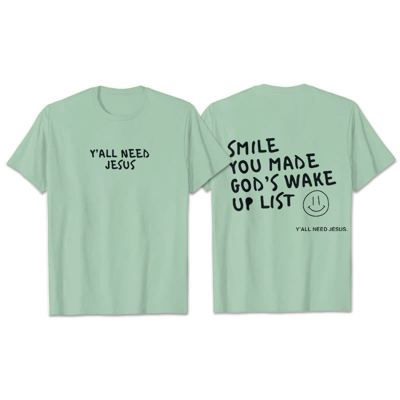 T-shirt « SMILE » de Christianartworkshop - Vert gazon - 2XL - image 8