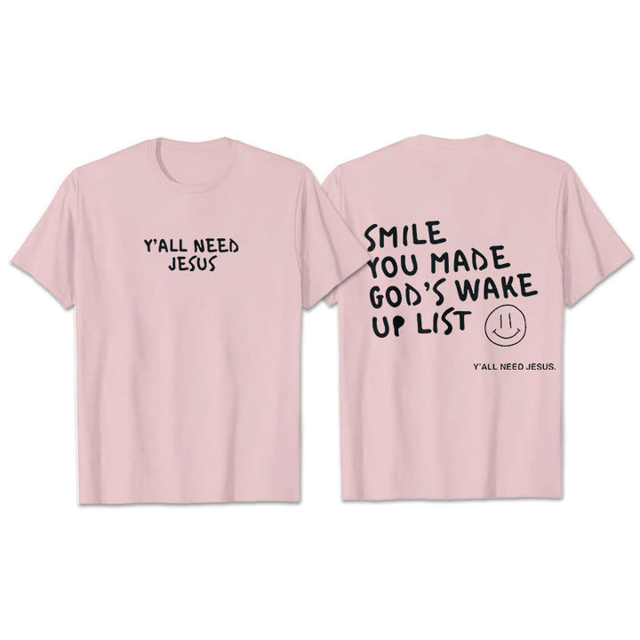 T-shirt « SMILE » de Christianartworkshop - Rose - 2XL - image 5