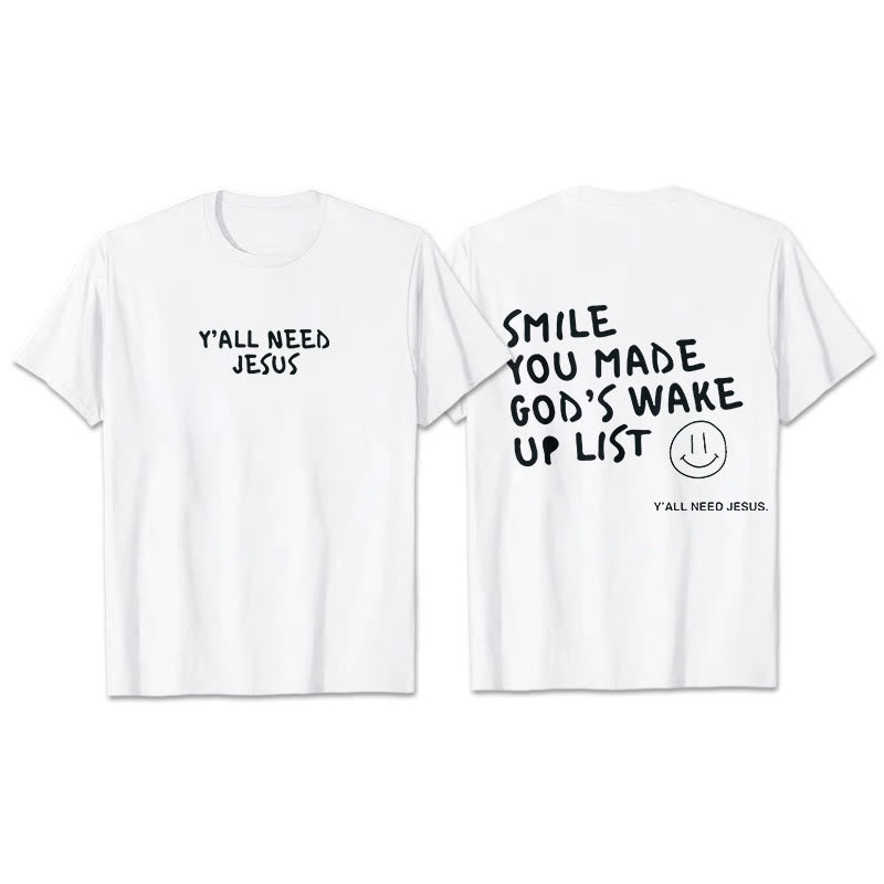 T-shirt « SMILE » de Christianartworkshop - Blanc - 2XL - image 1