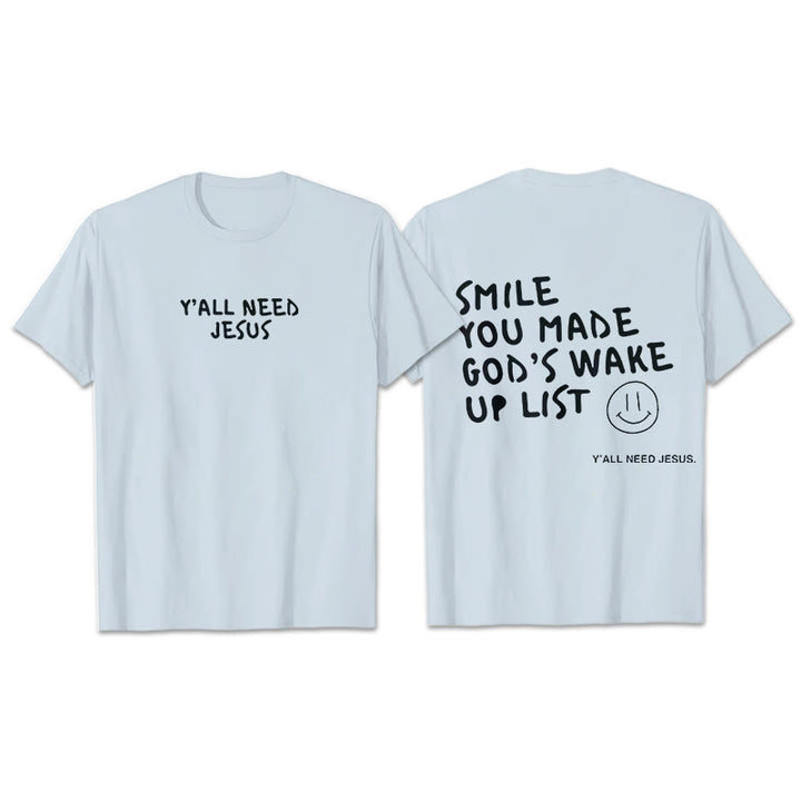 T-shirt « SMILE » de Christianartworkshop - Bleu - 2XL - image 4