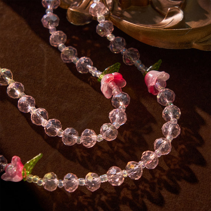 Christianartworkshop Chapelet élégant en cristal rose avec perles roses en 3D, médaille calice en argent et crucifix : Embrassez la grâce divine - image 7