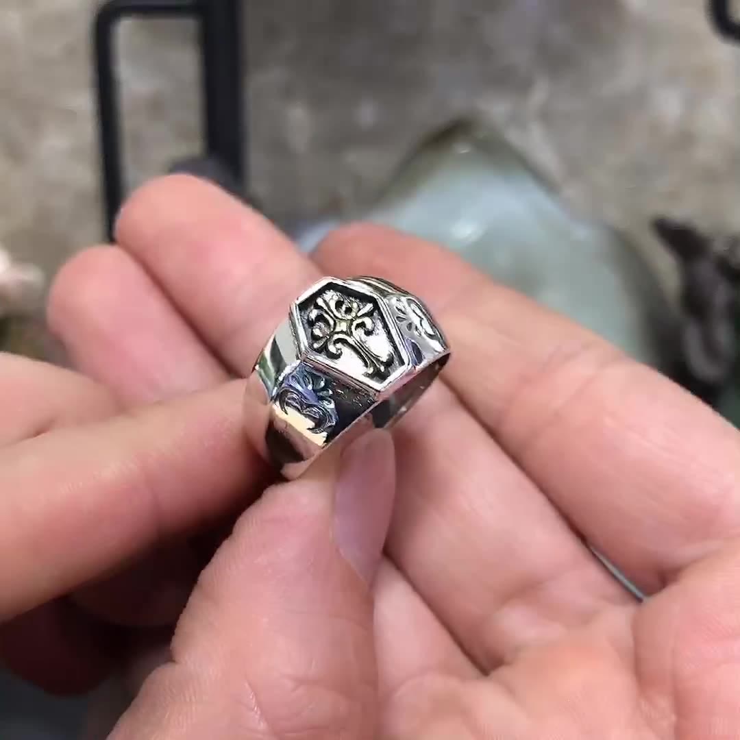Bague religieuse Christianartworkshop en argent sterling 925, style rétro, avec insigne de bénédiction de la Vierge Marie - image 8