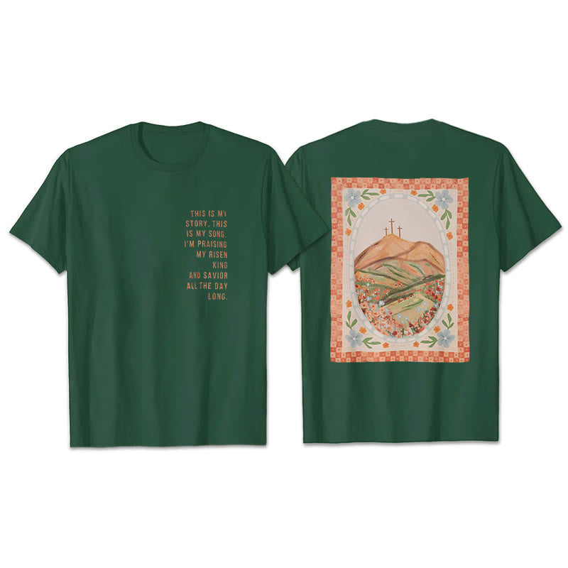 T-shirt graphique Christianartworkshop « Ceci est mon histoire, ceci est ma chanson » - Vert foncé - 2XL - image 29
