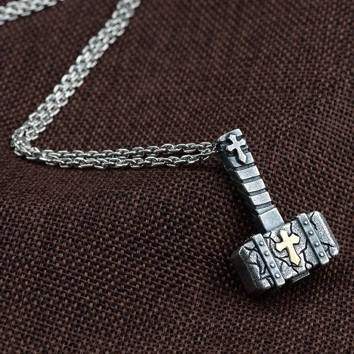 Collier Croix Marteau Sacrée en Argent 925 de Christianartworkshop : Symbole de foi robuste au charme rétro - image 3