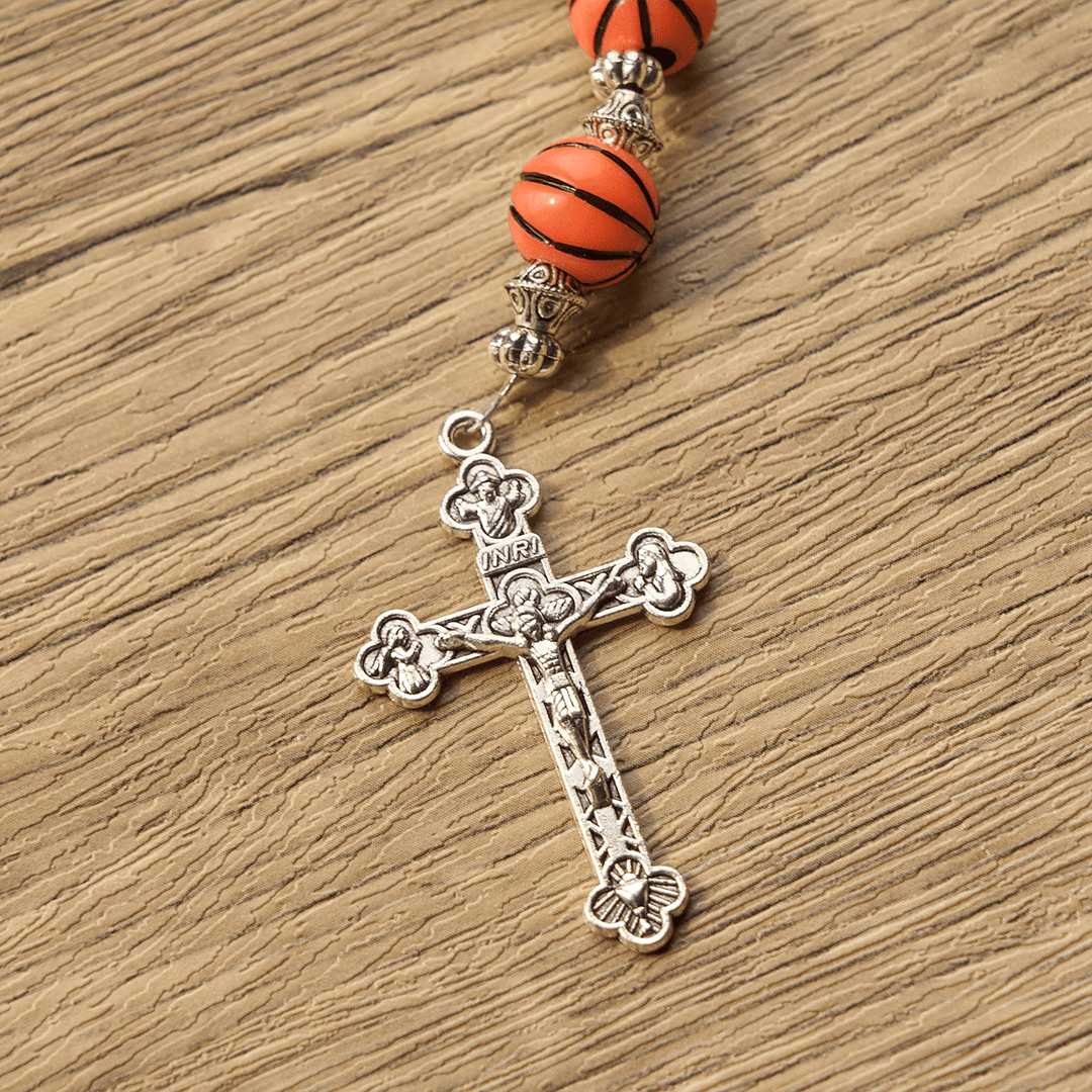 Christianartworkshop Chapelet de prière pour le basketball avec calice et crucifix en argent : Force spirituelle - image 6