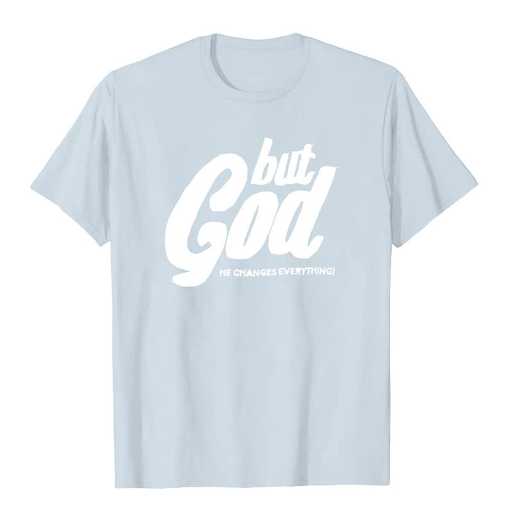 T-shirt à manches courtes premium Christianartworkshop But God - Bleu - 2XL - image 0