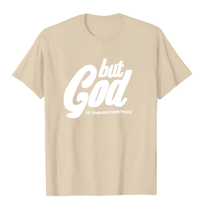 T-shirt à manches courtes premium Christianartworkshop But God - Beige - 2XL - image 8