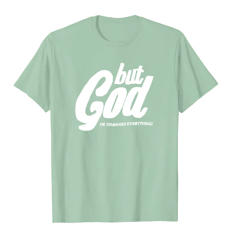 T-shirt à manches courtes premium Christianartworkshop But God - Vert clair - 2XL - image 2