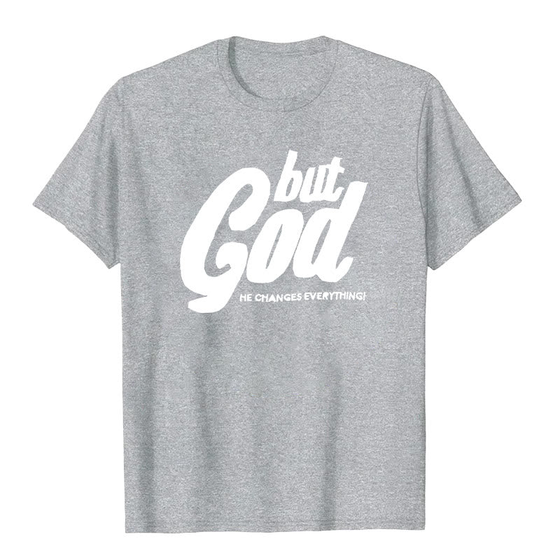 T-shirt à manches courtes premium Christianartworkshop But God - Gris - 2XL - image 3