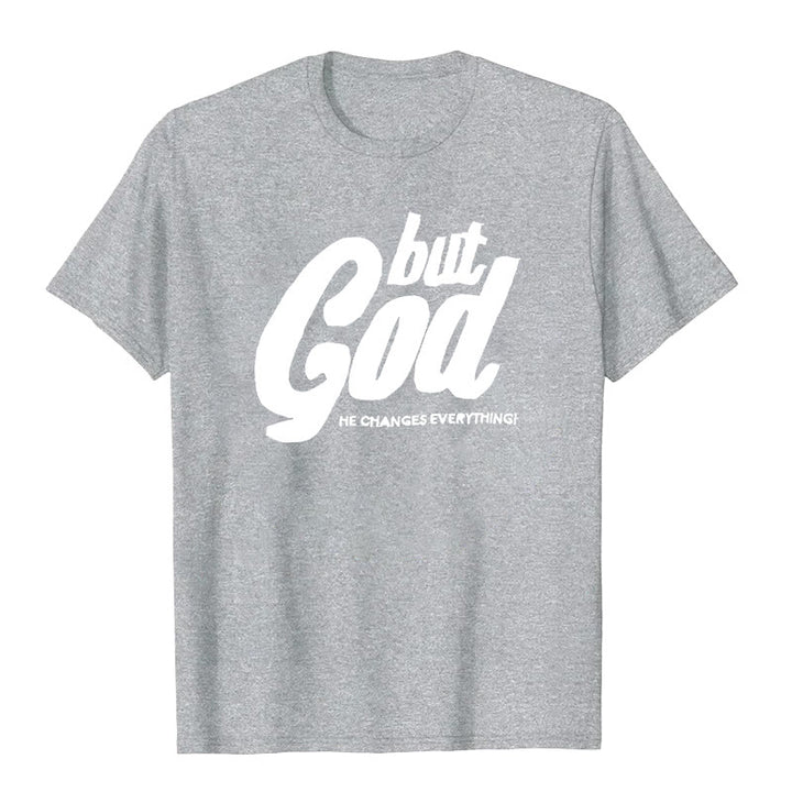 T-shirt à manches courtes premium Christianartworkshop But God - Gris - 2XL - image 3
