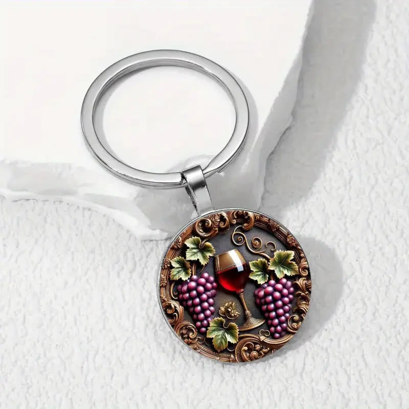 Christianartworkshop Porte-clés artistique en forme de raisin, symbole de la grâce sacramentelle : Relique narrative - Sacrement - image 0