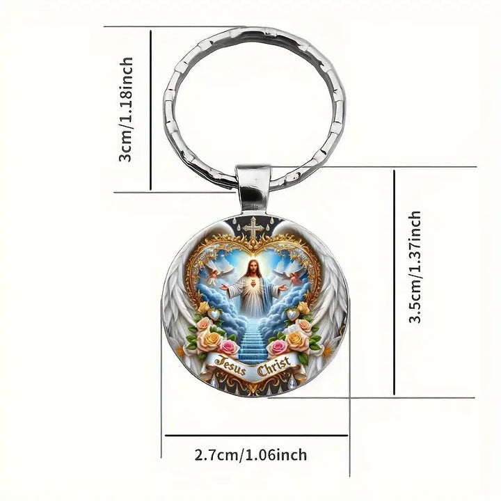 Christianartworkshop Porte-clés Jésus-Christ du Royaume Céleste Divin : Symbole de Foi et Artisanat Éthéré - image 5