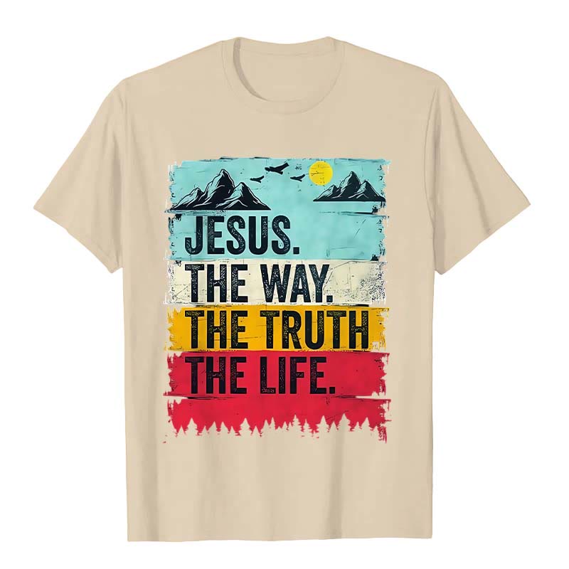 T-shirt unisexe Christianartworkshop Jésus le chemin, la vérité, la vie - Beige - 2XL - image 4