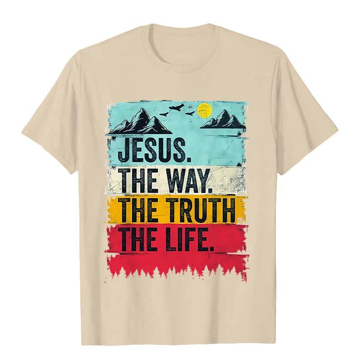 T-shirt unisexe Christianartworkshop Jésus le chemin, la vérité, la vie - Beige - 2XL - image 4