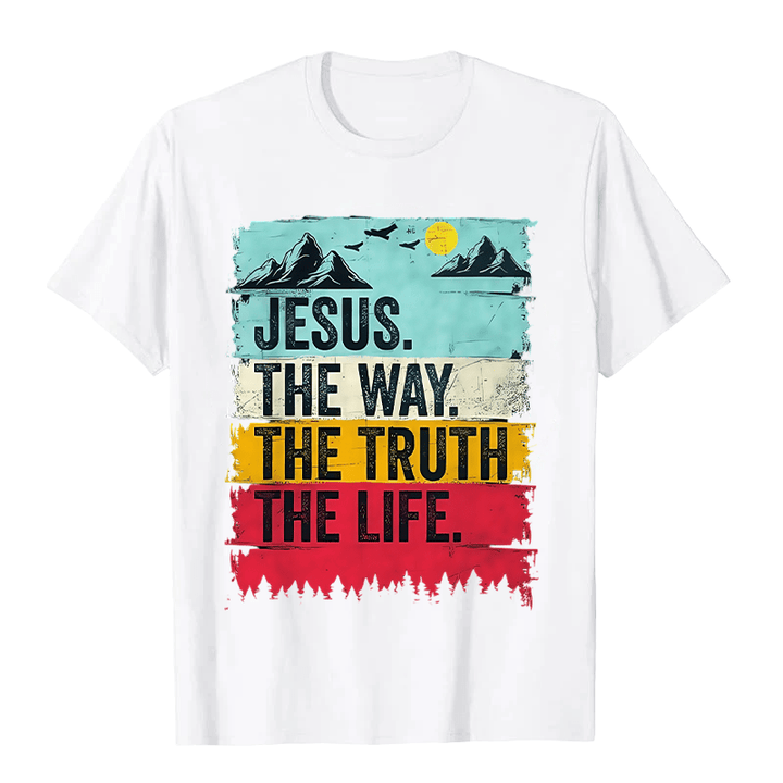 T-shirt unisexe Christianartworkshop Jésus le chemin, la vérité, la vie - Blanc - 2XL - image 2