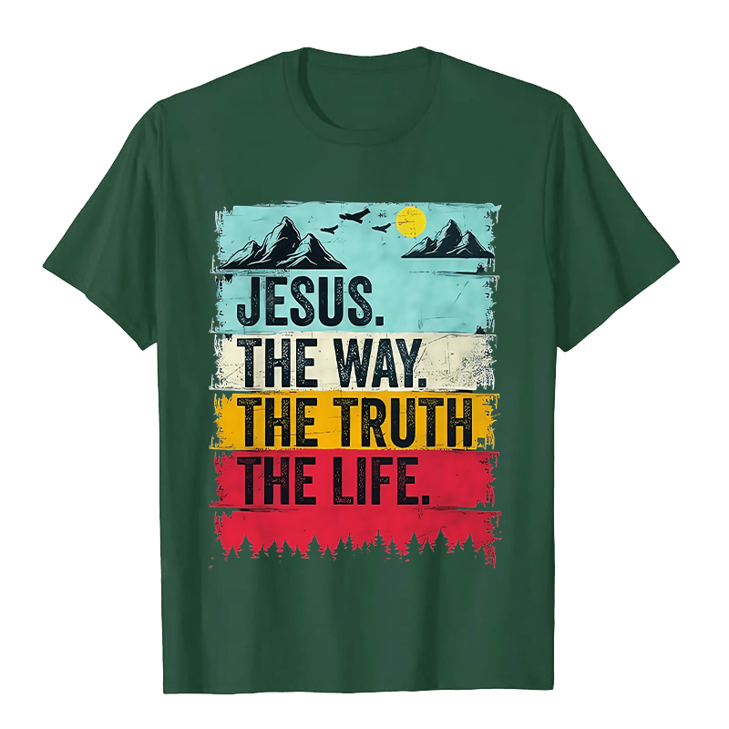 T-shirt unisexe Christianartworkshop Jésus le chemin, la vérité, la vie - Vert foncé - 2XL - image 1