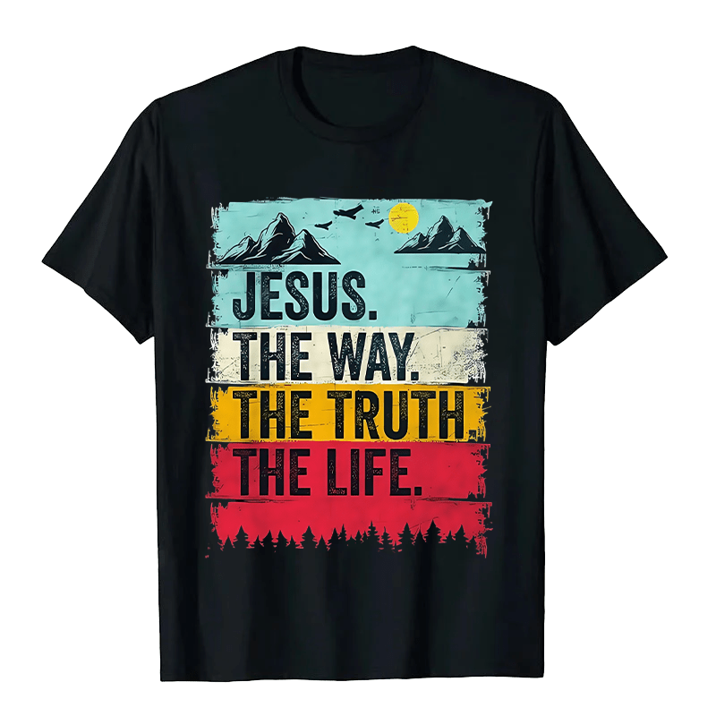 T-shirt unisexe Christianartworkshop Jésus le chemin, la vérité, la vie - Noir - 2XL - image 0