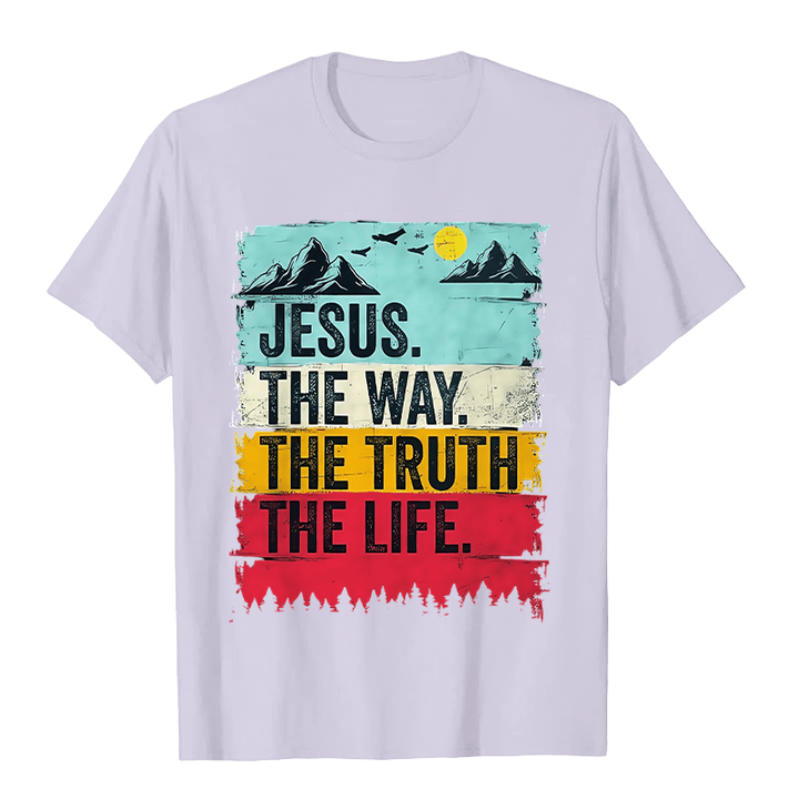T-shirt unisexe Christianartworkshop Jésus le chemin, la vérité, la vie - Violet clair - 2XL - image 5