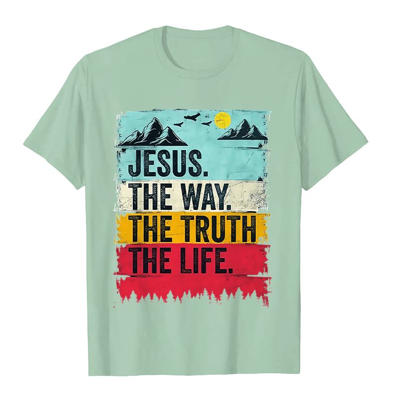 T-shirt unisexe Christianartworkshop Jésus le chemin, la vérité, la vie - Vert clair - 2XL - image 6