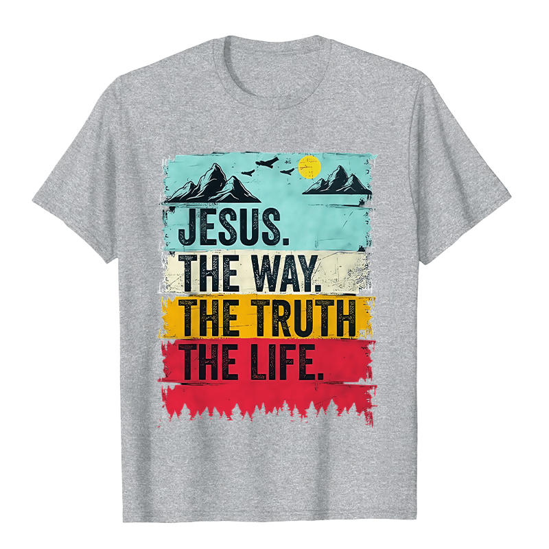 T-shirt unisexe Christianartworkshop Jésus le chemin, la vérité, la vie - Gris - 2XL - image 8