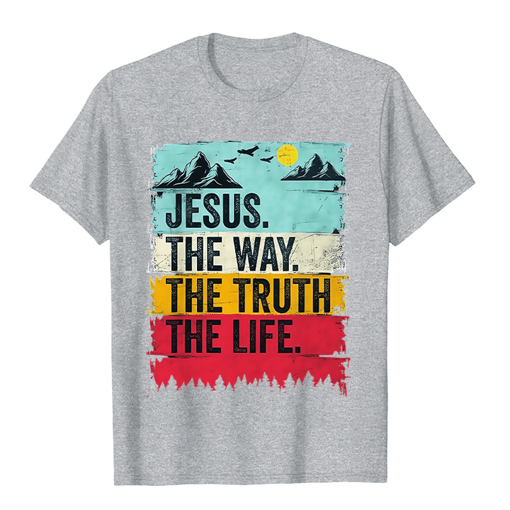 T-shirt unisexe Christianartworkshop Jésus le chemin, la vérité, la vie - Gris - 2XL - image 8