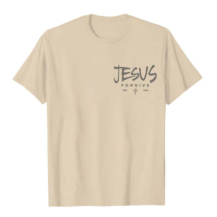 T-shirt unisexe Christianartworkshop, motif religieux Jésus Pardonne Couronne d'épines et Croix - image 4