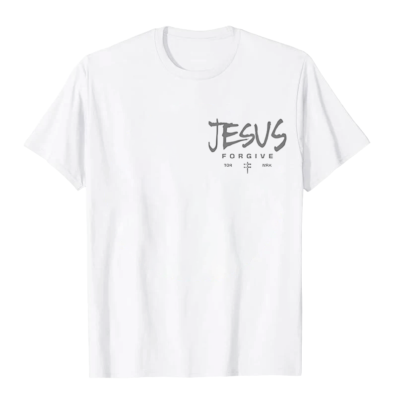 T-shirt unisexe Christianartworkshop, motif religieux Jésus Pardonne Couronne d'épines et Croix - image 7