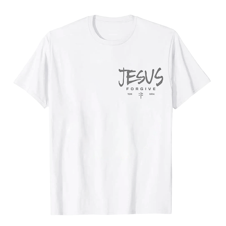 T-shirt unisexe Christianartworkshop, motif religieux Jésus Pardonne Couronne d'épines et Croix - image 7