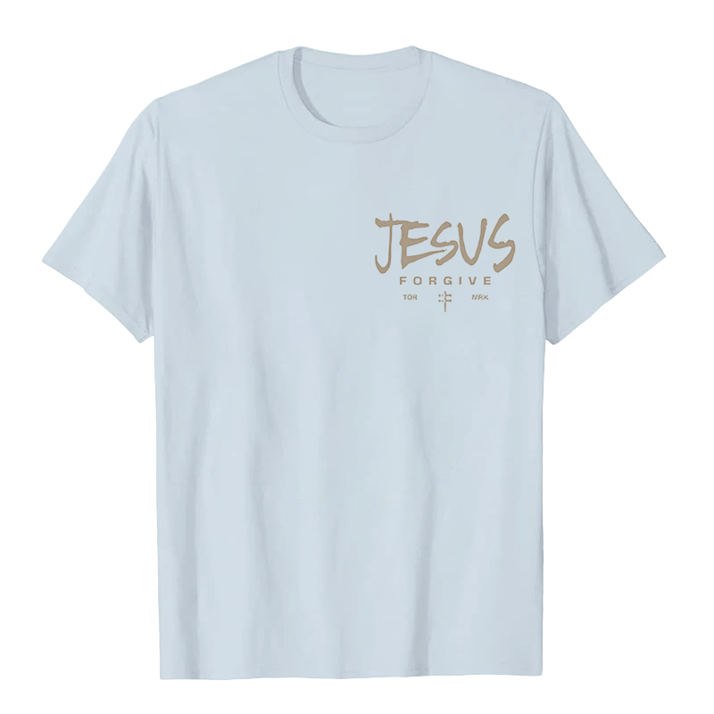 T-shirt unisexe Christianartworkshop, motif religieux Jésus Pardonne Couronne d'épines et Croix - image 1