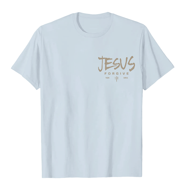 T-shirt unisexe Christianartworkshop, motif religieux Jésus Pardonne Couronne d'épines et Croix - image 1