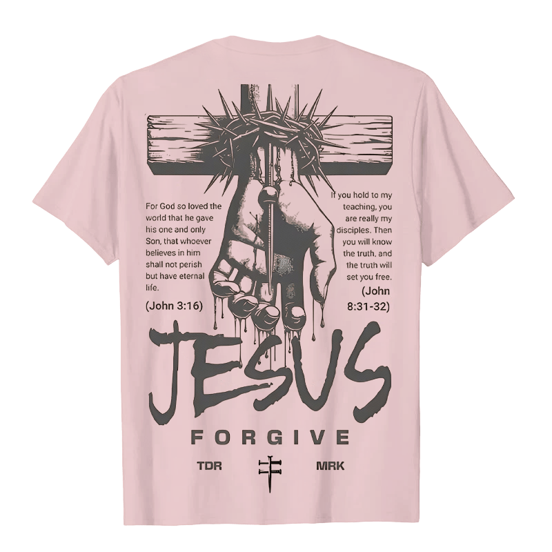 T-shirt unisexe Christianartworkshop, motif religieux Jésus Pardonne Couronne d'épines et Croix - image 18