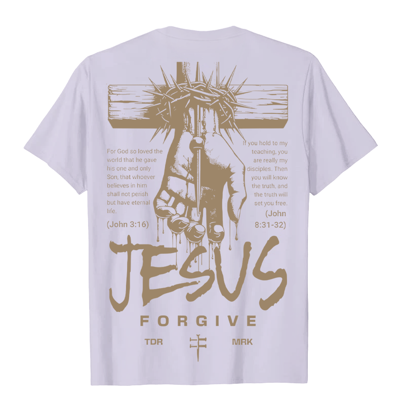 T-shirt unisexe Christianartworkshop, motif religieux Jésus Pardonne Couronne d'épines et Croix - image 9