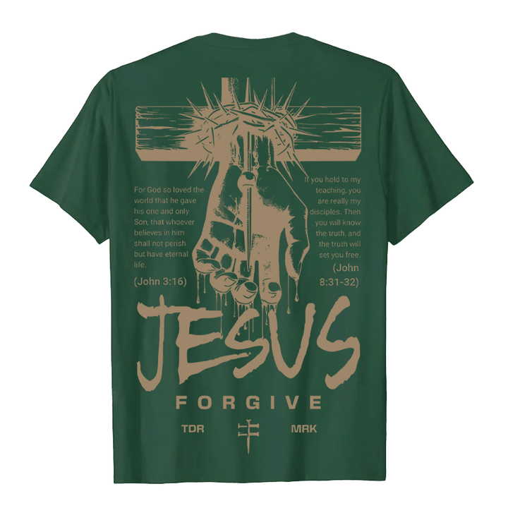 T-shirt unisexe Christianartworkshop, motif religieux Jésus Pardonne Couronne d'épines et Croix - image 21