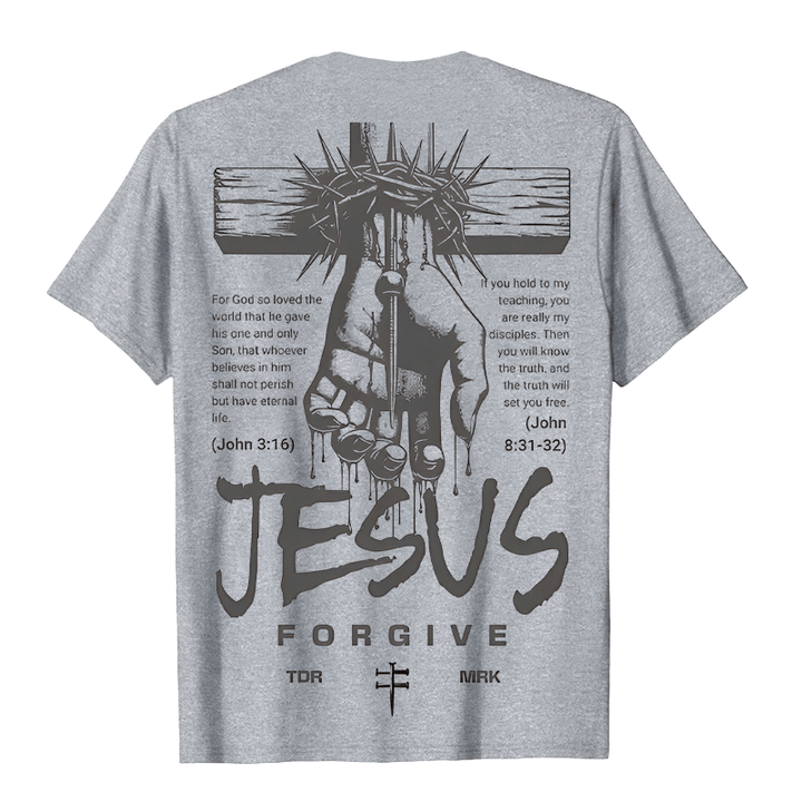 T-shirt unisexe Christianartworkshop, motif religieux Jésus Pardonne Couronne d'épines et Croix - image 12