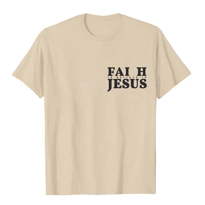 T-shirt unisexe Christianartworkshop « La foi, c'est croire en Jésus » avec Matthieu 6:6 - image 16