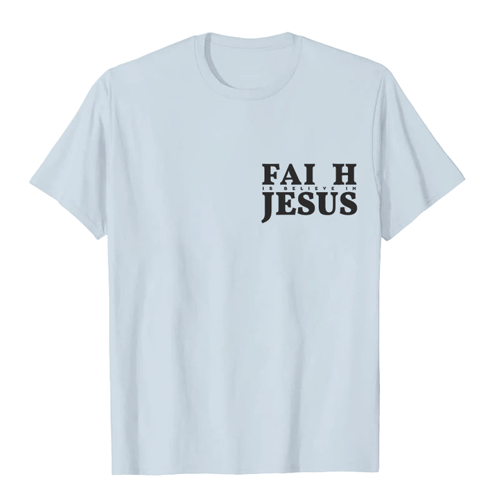 T-shirt unisexe Christianartworkshop « La foi, c'est croire en Jésus » avec Matthieu 6:6 - image 22