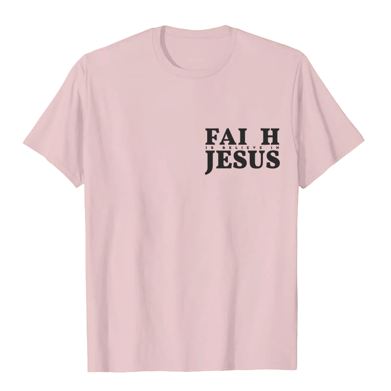 T-shirt unisexe Christianartworkshop « La foi, c'est croire en Jésus » avec Matthieu 6:6 - image 19