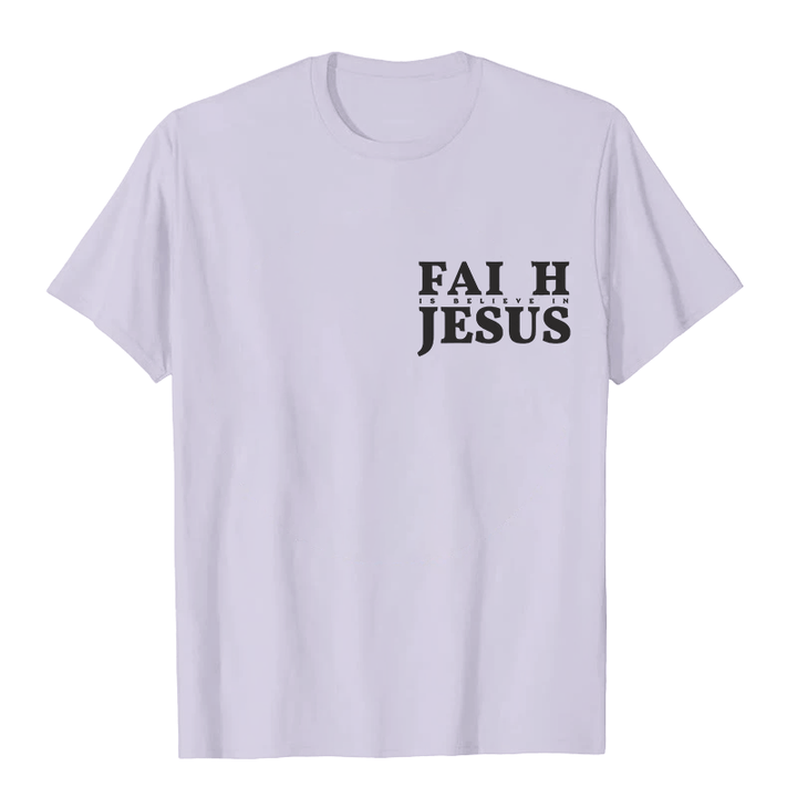 T-shirt unisexe Christianartworkshop « La foi, c'est croire en Jésus » avec Matthieu 6:6 - image 13