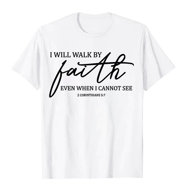 T-shirt unisexe Christianartworkshop « Je marcherai par la foi », citation biblique - Blanc - 2XL - image 3