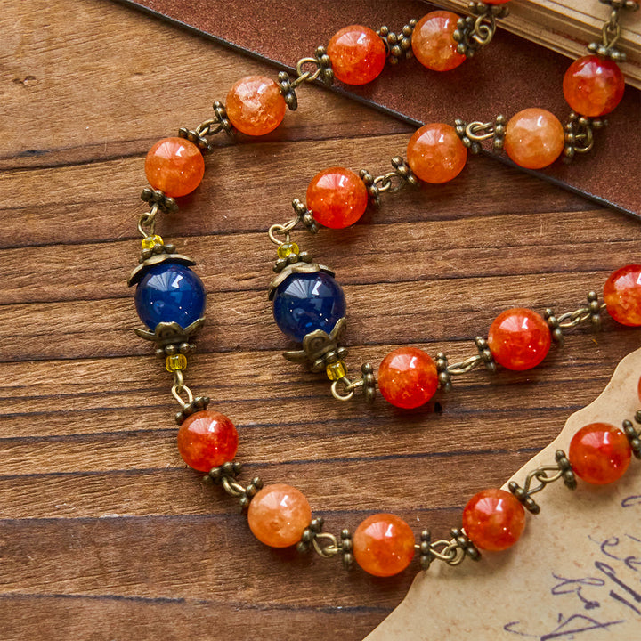 Christianartworkshop FOI PRIÉE : Chapelet en calcédoine orange fait main avec carte cadeau - image 7