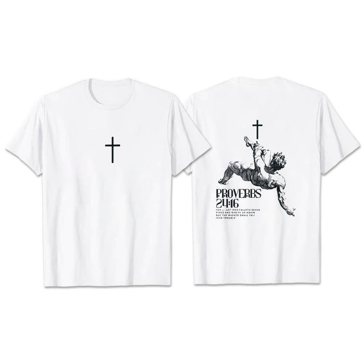 T-shirt chrétien Christianartworkshop Proverbes 24:16 - Blanc - 2XL - image 6