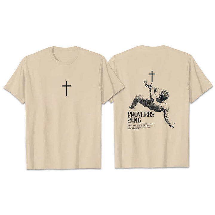T-shirt chrétien Christianartworkshop Proverbes 24:16 - Beige - 2XL - image 2