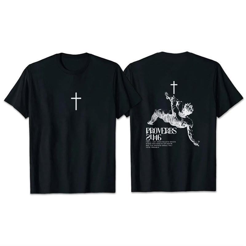 T-shirt chrétien Christianartworkshop Proverbes 24:16 - Noir - 2XL - image 9