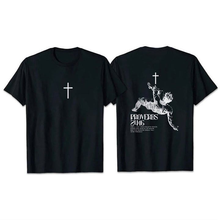 T-shirt chrétien Christianartworkshop Proverbes 24:16 - Noir - 2XL - image 9