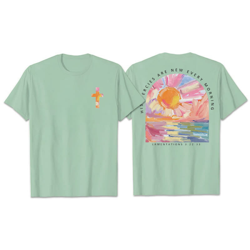 T-shirt Christianartworkshop « Sa miséricorde se renouvelle chaque matin » - Vert clair - 2XL - image 18