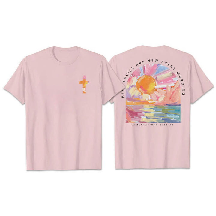 T-shirt Christianartworkshop « Sa miséricorde se renouvelle chaque matin » - Rose - 2XL - image 15