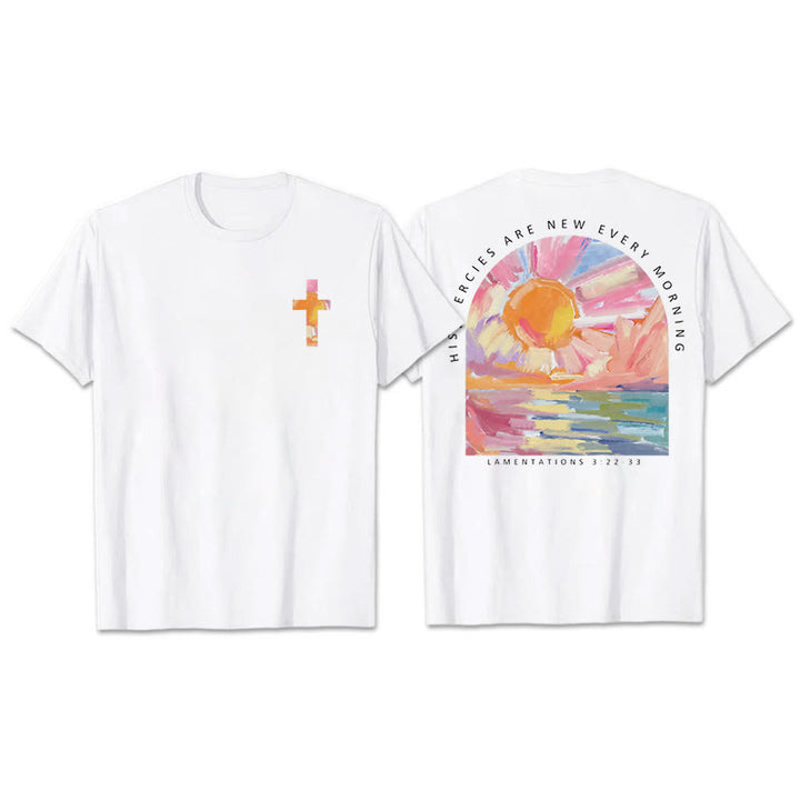 T-shirt Christianartworkshop « Sa miséricorde se renouvelle chaque matin » - Blanc - 2XL - image 2