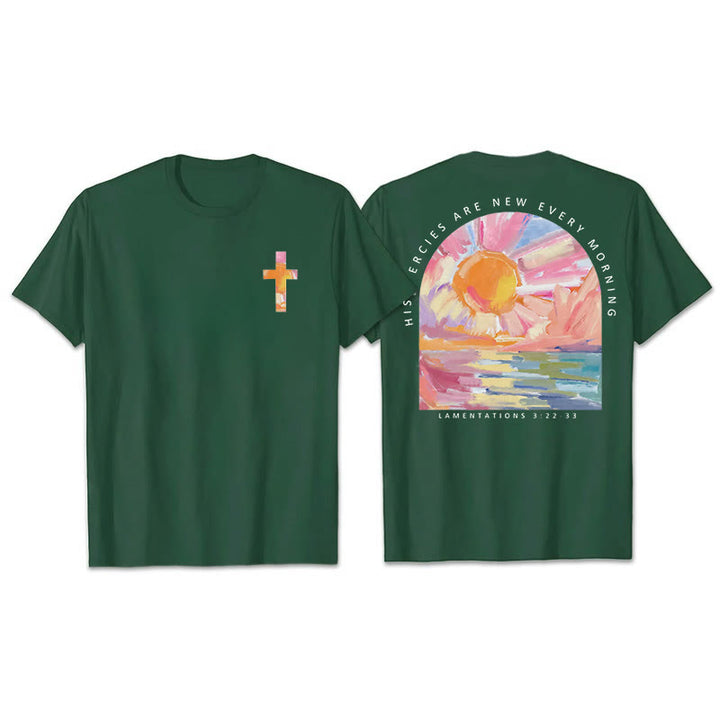 T-shirt Christianartworkshop « Sa miséricorde se renouvelle chaque matin » - Vert foncé - 2XL - image 21