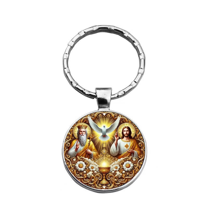 Christianartworkshop Porte-clés Sainte Trinité Divine : Triple Unité d'Amour, de Foi et d'Esprit - image 3